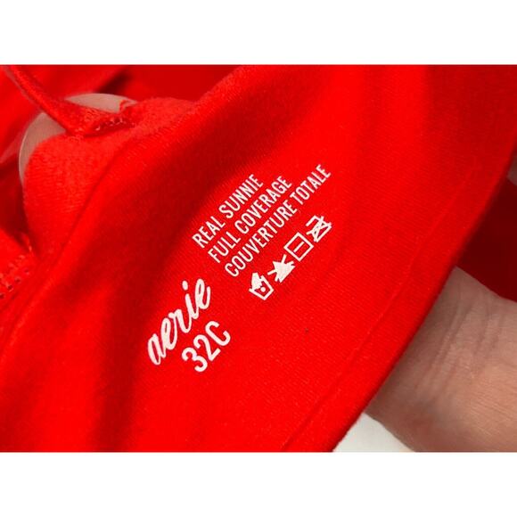 NWT Aerie Women's Red Real Sunnie Full Coverage Underwire T-Shirt Bra Size 32C - Picture 3 of 6